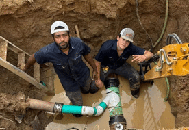 Blue Note Pros technician providing professional plumbing service