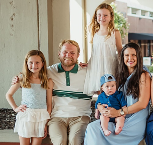 The Bailiff family posing together in Shreveport, LA.