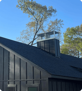 Residential roof with new roofing installation