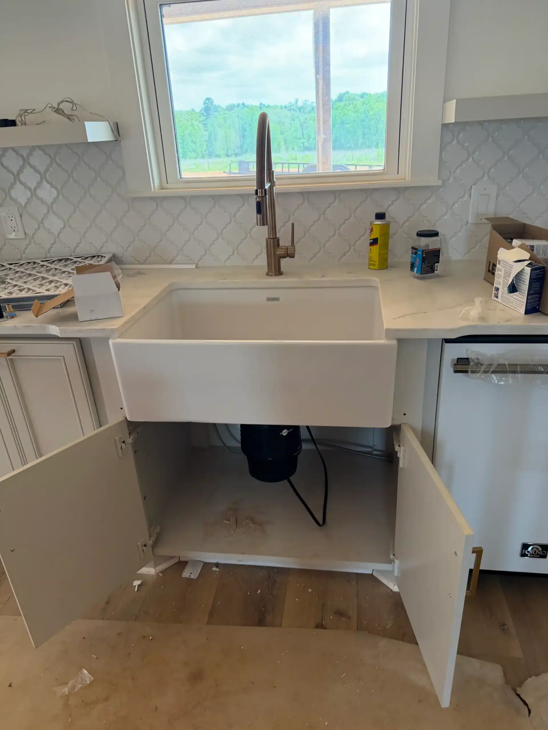 Plumbing installation for a home remodeling project