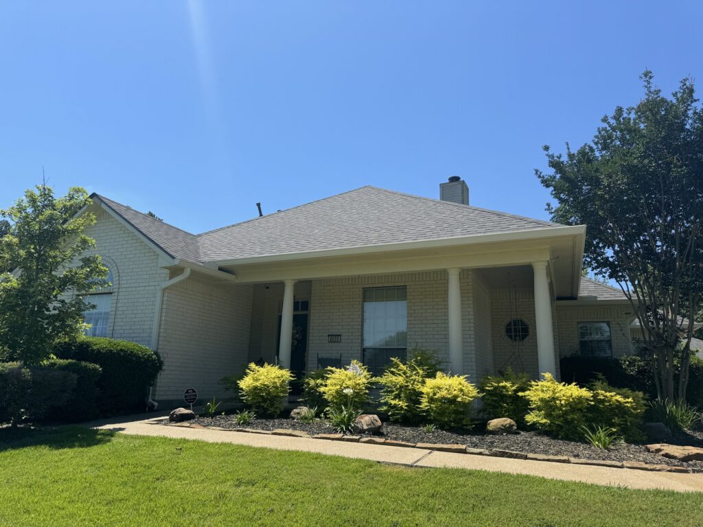 Completed residential shingle roof replacement by Blue Note Pros in Shreveport, LA